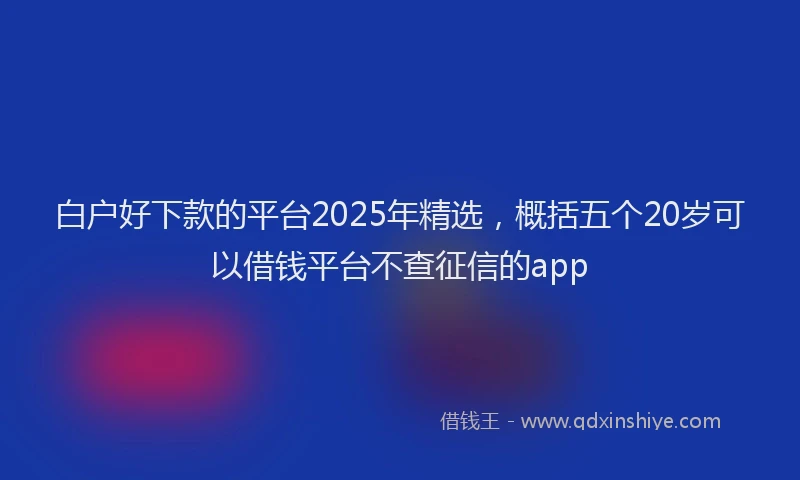 白户好下款的平台2025年精选，概括五个20岁可以借钱平台不查征信的app