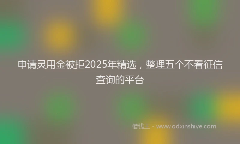 申请灵用金被拒2025年精选，整理五个不看征信查询的平台