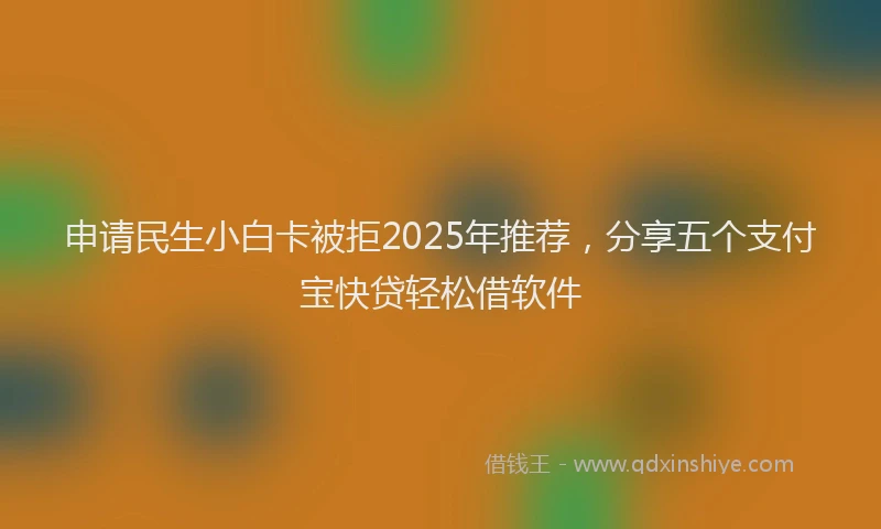 申请民生小白卡被拒2025年推荐，分享五个支付宝快贷轻松借软件