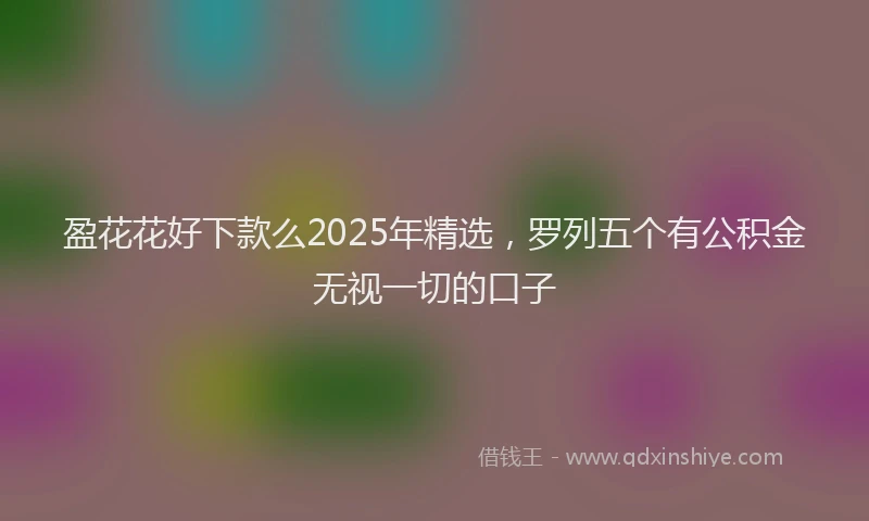 盈花花好下款么2025年精选，罗列五个有公积金无视一切的口子