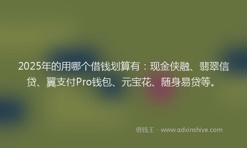 2025年的用哪个借钱划算有：现金侠融、翡翠信贷、翼支付Pro钱包、元宝花、随身易贷等。