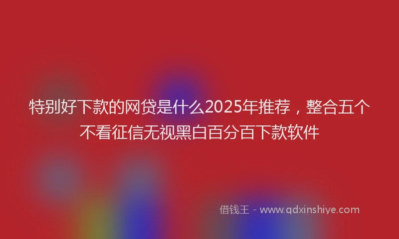 特别好下款的网贷是什么2025年推荐，整合五个不看征信无视黑白百分百下款软件