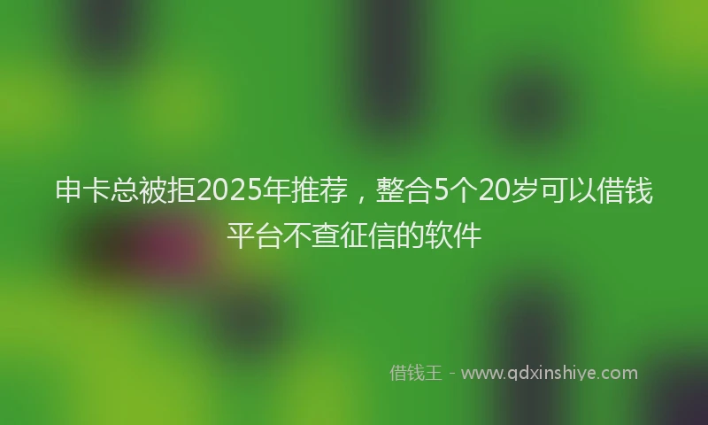 申卡总被拒2025年推荐，整合5个20岁可以借钱平台不查征信的软件