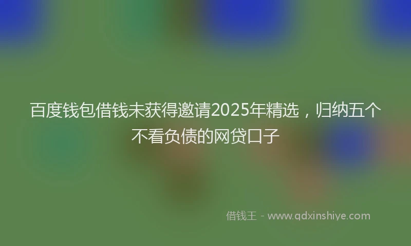 百度钱包借钱未获得邀请2025年精选，归纳五个不看负债的网贷口子