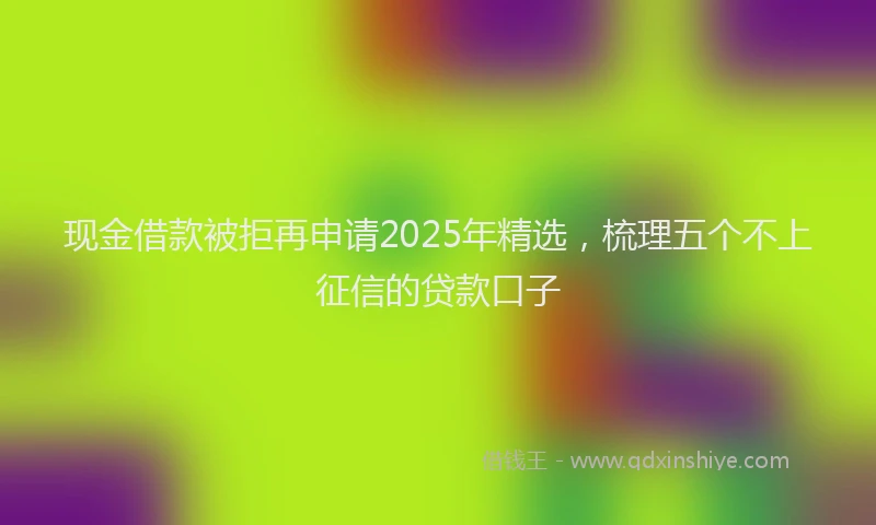现金借款被拒再申请2025年精选，梳理五个不上征信的贷款口子