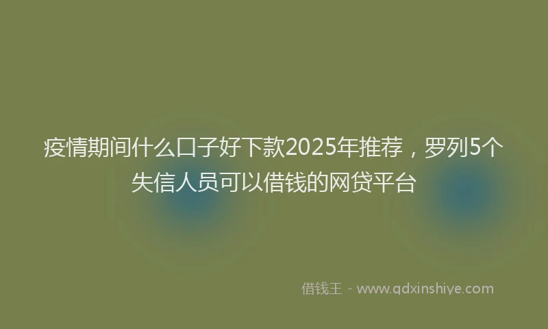 疫情期间什么口子好下款2025年推荐，罗列5个失信人员可以借钱的网贷平台