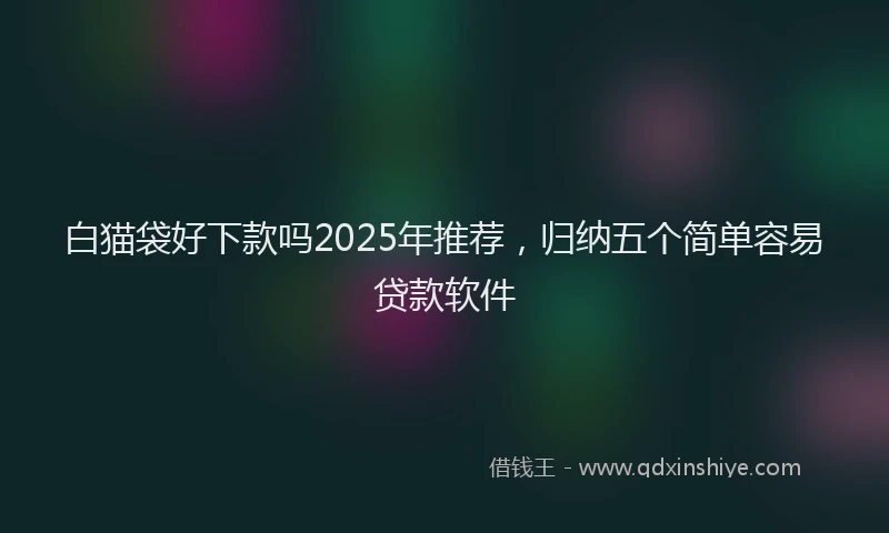 白猫袋好下款吗2025年推荐，归纳五个简单容易贷款软件