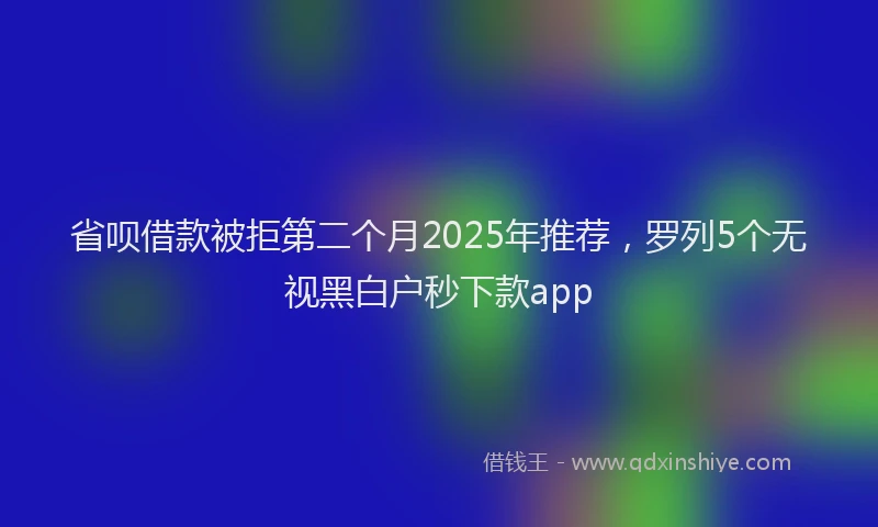 省呗借款被拒第二个月2025年推荐，罗列5个无视黑白户秒下款app