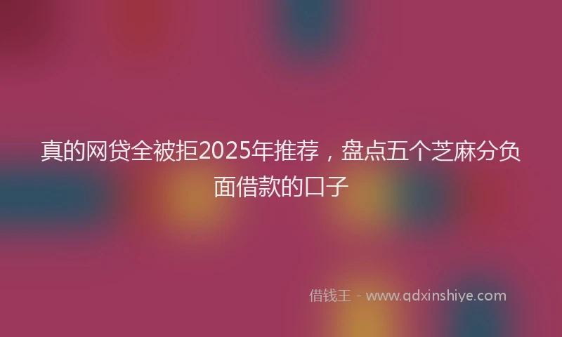 真的网贷全被拒2025年推荐，盘点五个芝麻分负面借款的口子