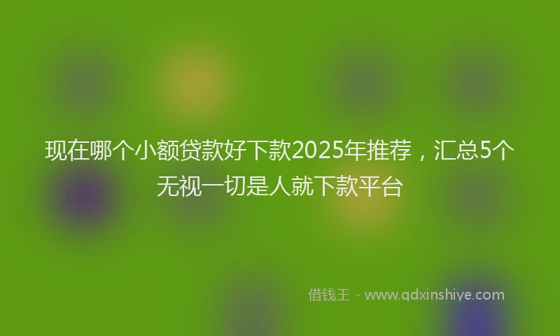 现在哪个小额贷款好下款2025年推荐，汇总5个无视一切是人就下款平台