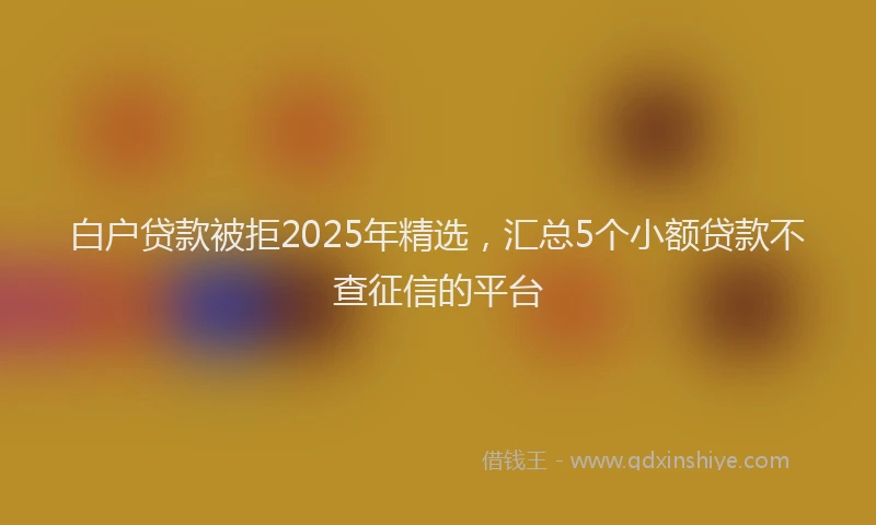 白户贷款被拒2025年精选，汇总5个小额贷款不查征信的平台