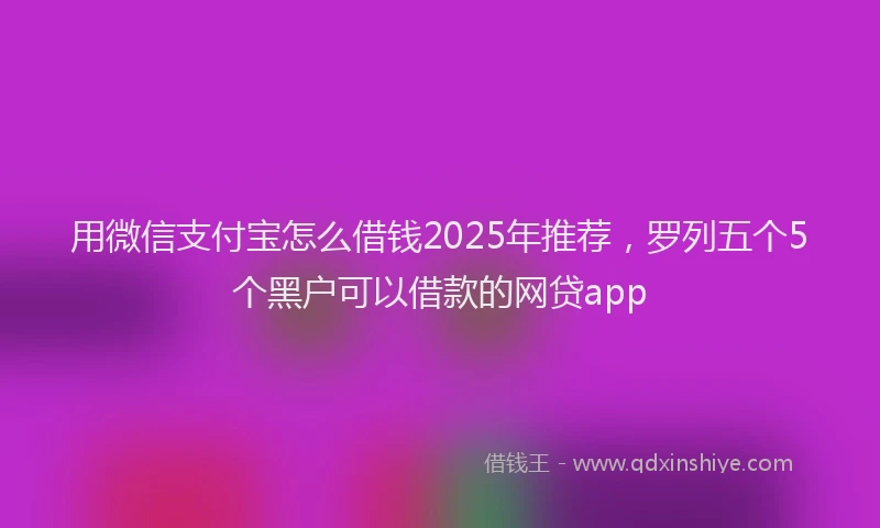 用微信支付宝怎么借钱2025年推荐，罗列五个5个黑户可以借款的网贷app
