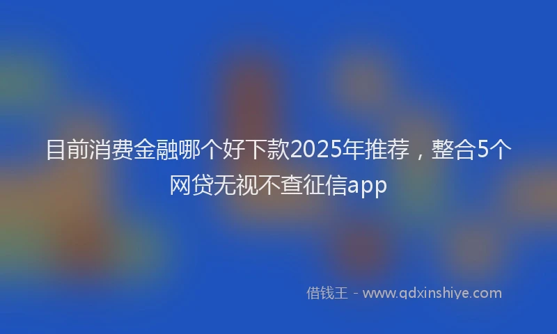 目前消费金融哪个好下款2025年推荐，整合5个网贷无视不查征信app