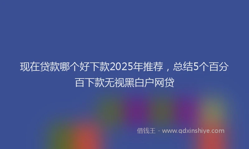 现在贷款哪个好下款2025年推荐，总结5个百分百下款无视黑白户网贷