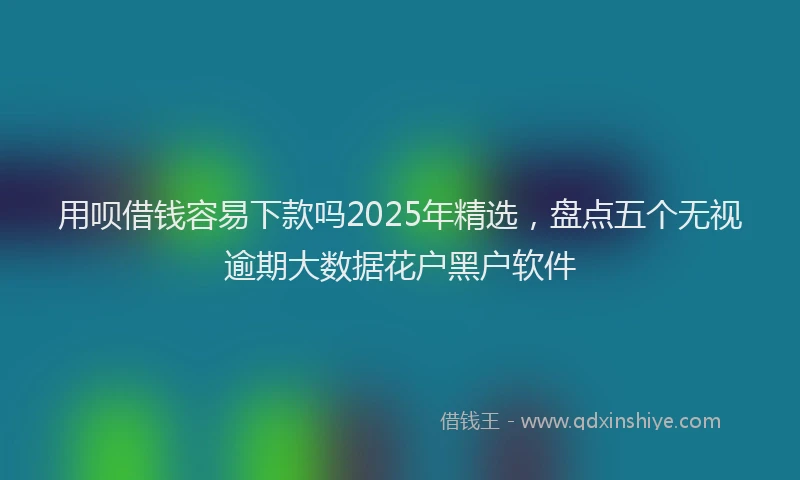 用呗借钱容易下款吗2025年精选，盘点五个无视逾期大数据花户黑户软件