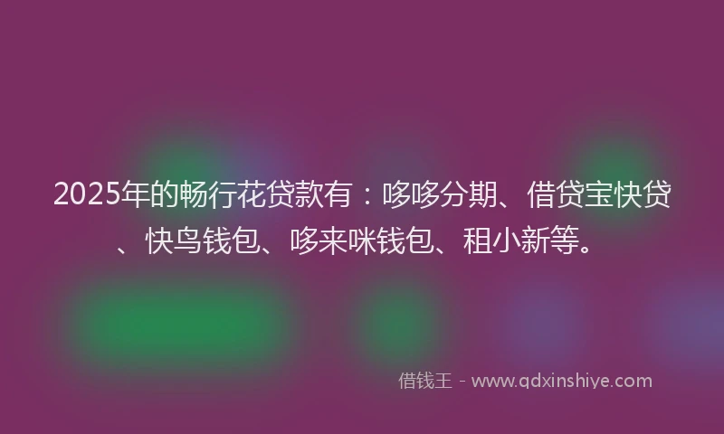 2025年的畅行花贷款有：哆哆分期、借贷宝快贷、快鸟钱包、哆来咪钱包、租小新等。