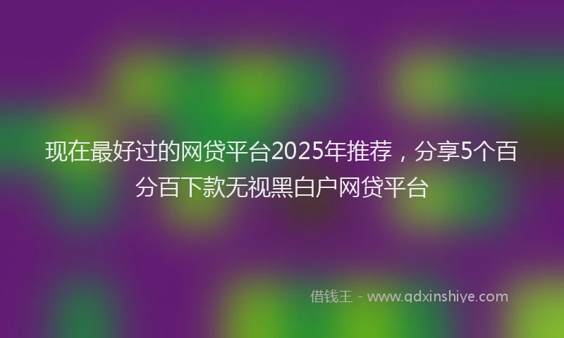 现在最好过的网贷平台2025年推荐，分享5个百分百下款无视黑白户网贷平台