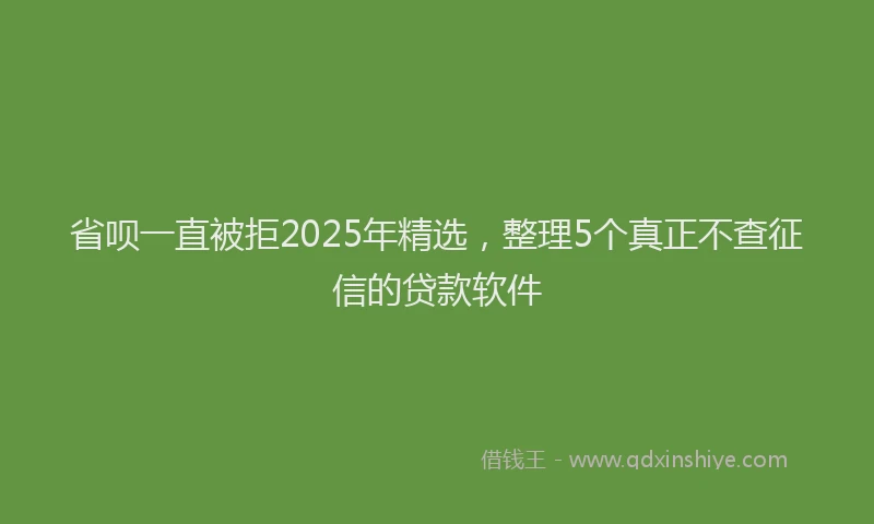 省呗一直被拒2025年精选，整理5个真正不查征信的贷款软件