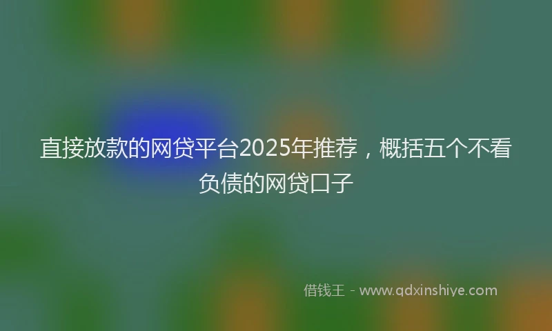 直接放款的网贷平台2025年推荐，概括五个不看负债的网贷口子