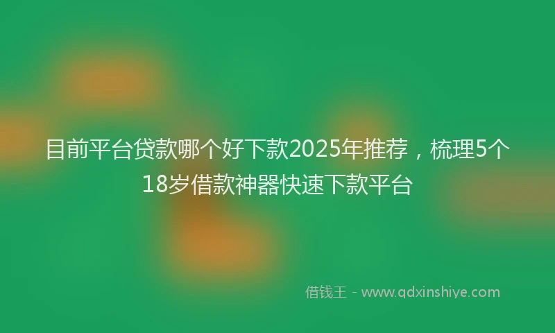 目前平台贷款哪个好下款2025年推荐，梳理5个18岁借款神器快速下款平台