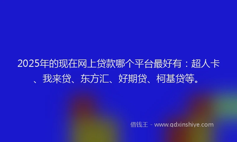2025年的现在网上贷款哪个平台最好有：超人卡、我来贷、东方汇、好期贷、柯基贷等。