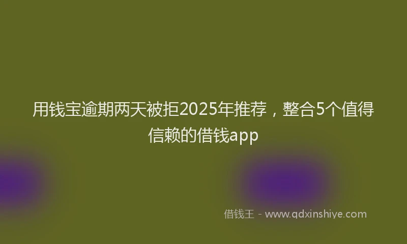 用钱宝逾期两天被拒2025年推荐，整合5个值得信赖的借钱app