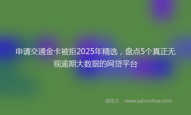 申请交通金卡被拒2025年精选，盘点5个真正无视逾期大数据的网贷平台