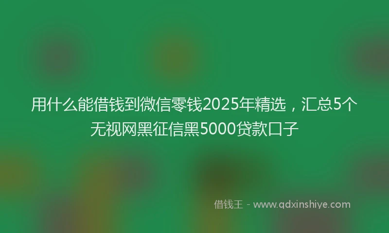 用什么能借钱到微信零钱2025年精选，汇总5个无视网黑征信黑5000贷款口子