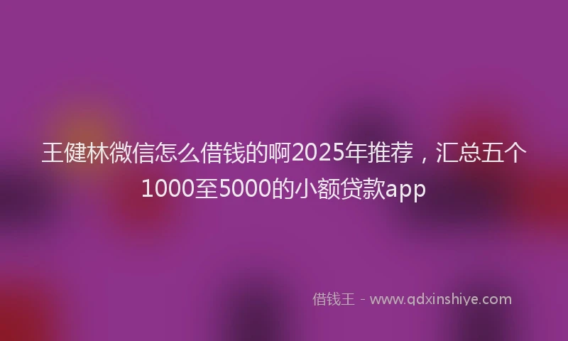王健林微信怎么借钱的啊2025年推荐，汇总五个1000至5000的小额贷款app