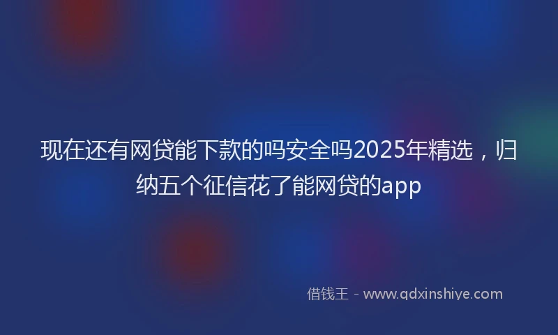 现在还有网贷能下款的吗安全吗2025年精选，归纳五个征信花了能网贷的app