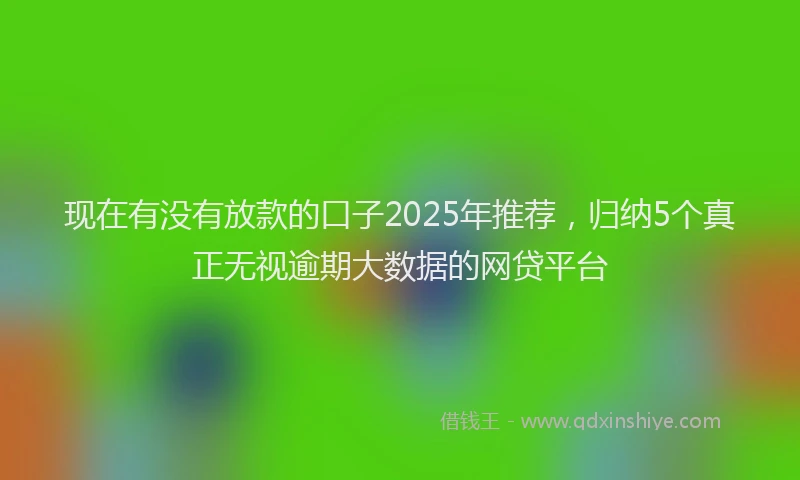 现在有没有放款的口子2025年推荐，归纳5个真正无视逾期大数据的网贷平台
