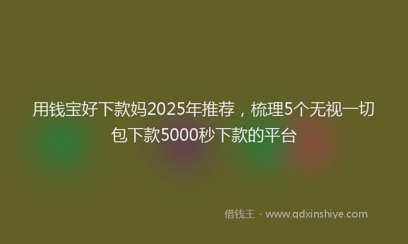 用钱宝好下款妈2025年推荐，梳理5个无视一切包下款5000秒下款的平台