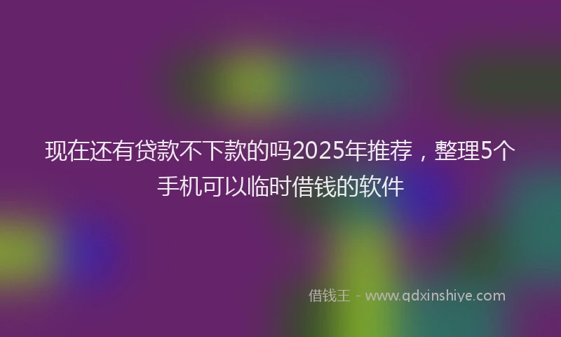 现在还有贷款不下款的吗2025年推荐，整理5个手机可以临时借钱的软件