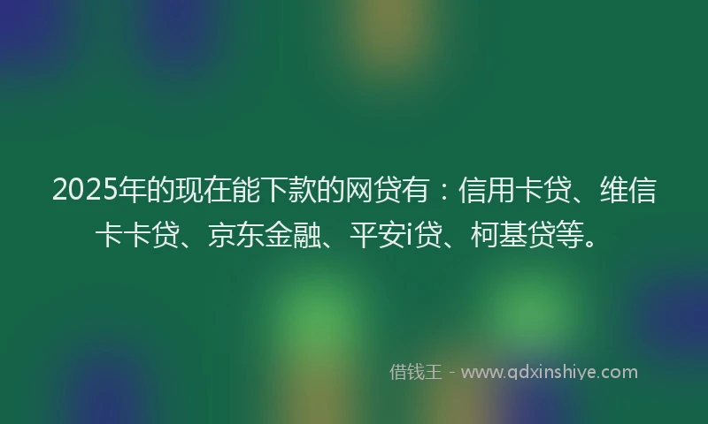 2025年的现在能下款的网贷有：信用卡贷、维信卡卡贷、京东金融、平安i贷、柯基贷等。