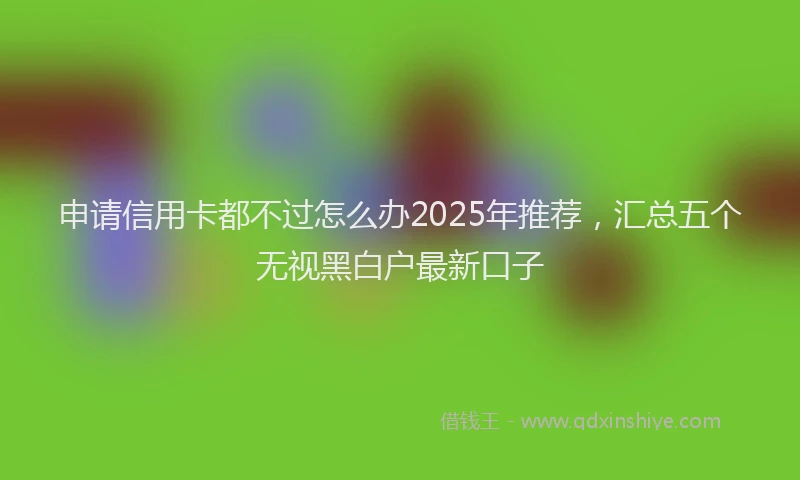 申请信用卡都不过怎么办2025年推荐，汇总五个无视黑白户最新口子