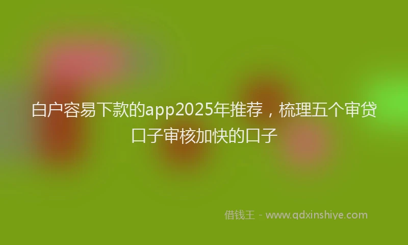 白户容易下款的app2025年推荐，梳理五个审贷口子审核加快的口子