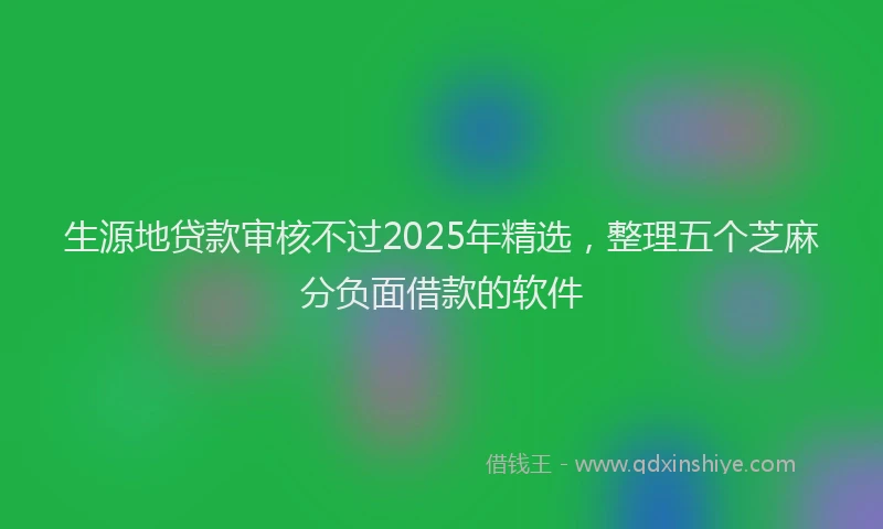 生源地贷款审核不过2025年精选，整理五个芝麻分负面借款的软件