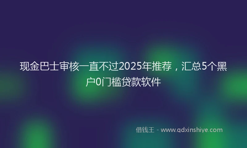 现金巴士审核一直不过2025年推荐，汇总5个黑户0门槛贷款软件