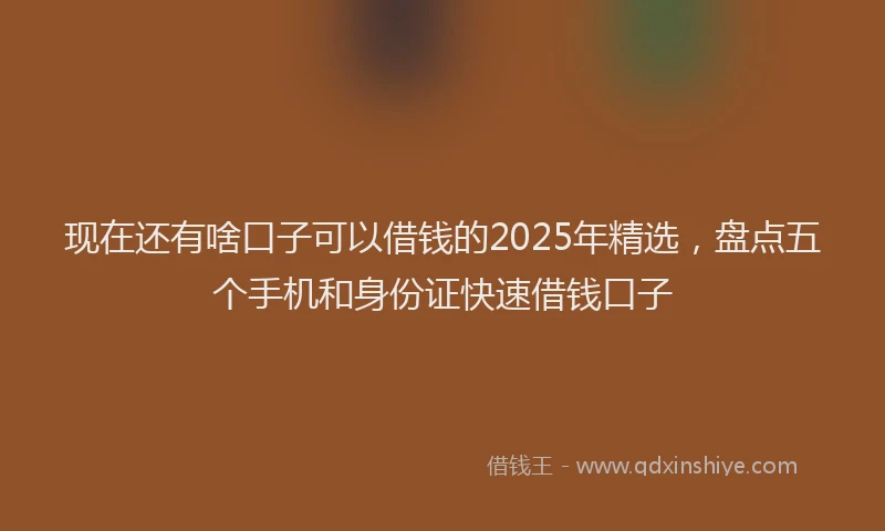 现在还有啥口子可以借钱的2025年精选，盘点五个手机和身份证快速借钱口子