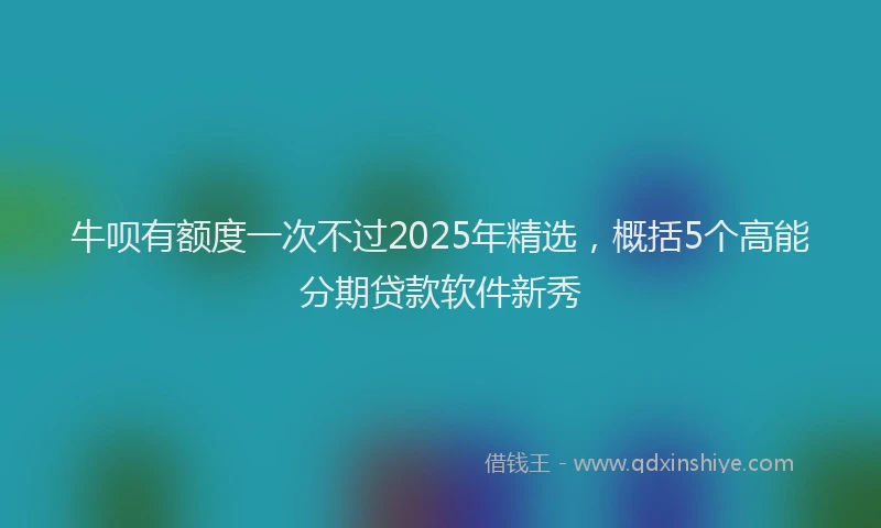 牛呗有额度一次不过2025年精选，概括5个高能分期贷款软件新秀