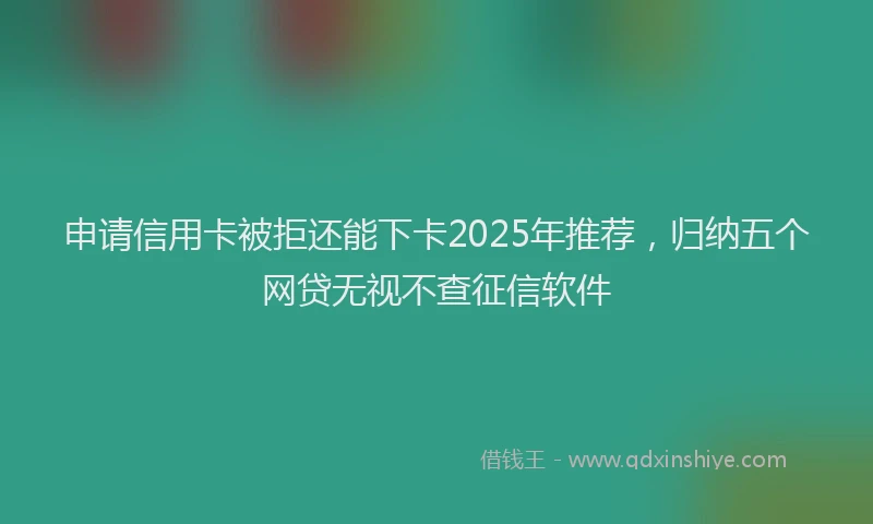 申请信用卡被拒还能下卡2025年推荐，归纳五个网贷无视不查征信软件