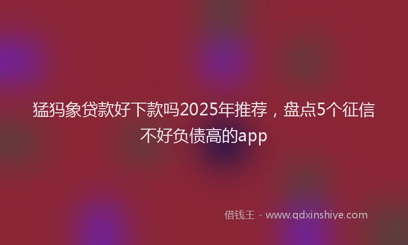 猛犸象贷款好下款吗2025年推荐，盘点5个征信不好负债高的app