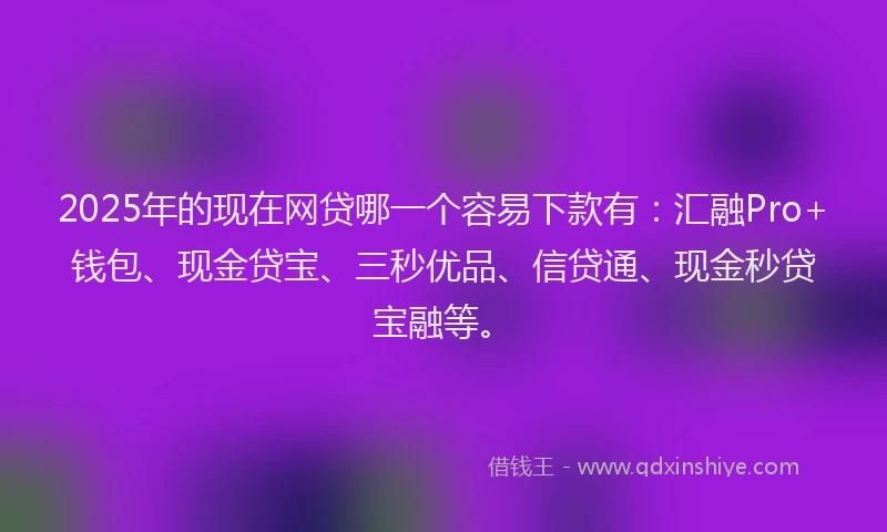 2025年的现在网贷哪一个容易下款有：汇融Pro+钱包、现金贷宝、三秒优品、信贷通、现金秒贷宝融等。