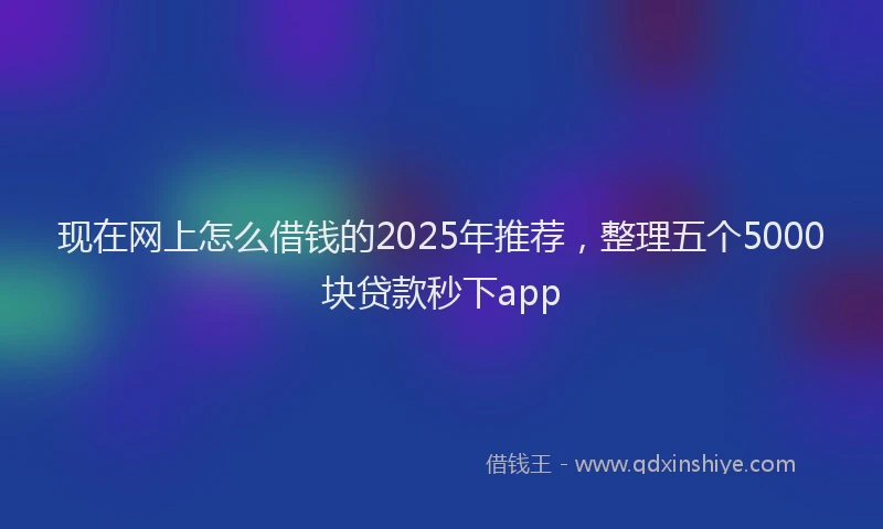 现在网上怎么借钱的2025年推荐，整理五个5000块贷款秒下app