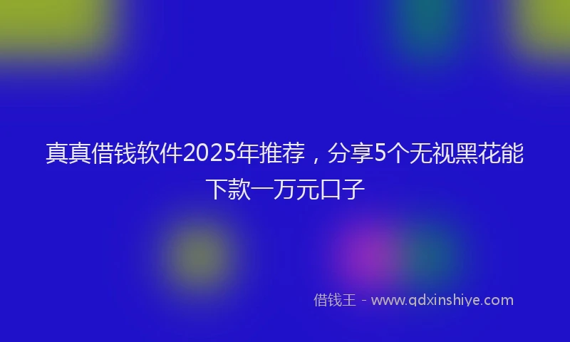 真真借钱软件2025年推荐，分享5个无视黑花能下款一万元口子