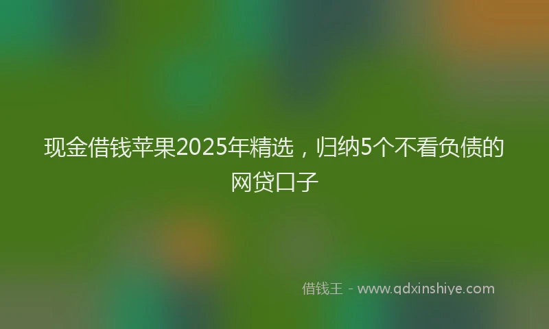 现金借钱苹果2025年精选，归纳5个不看负债的网贷口子