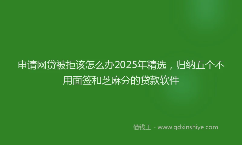 申请网贷被拒该怎么办2025年精选，归纳五个不用面签和芝麻分的贷款软件
