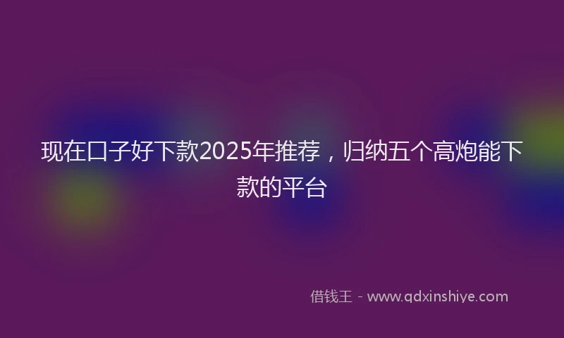 现在口子好下款2025年推荐，归纳五个高炮能下款的平台