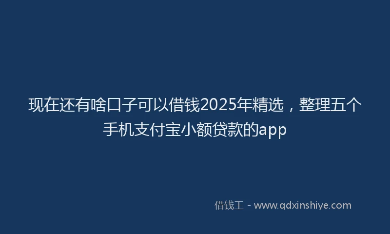 现在还有啥口子可以借钱2025年精选，整理五个手机支付宝小额贷款的app