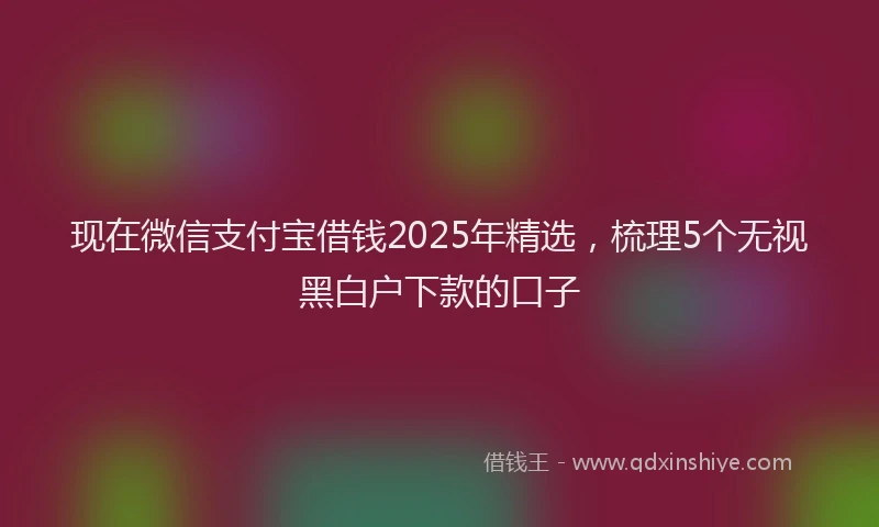 现在微信支付宝借钱2025年精选，梳理5个无视黑白户下款的口子